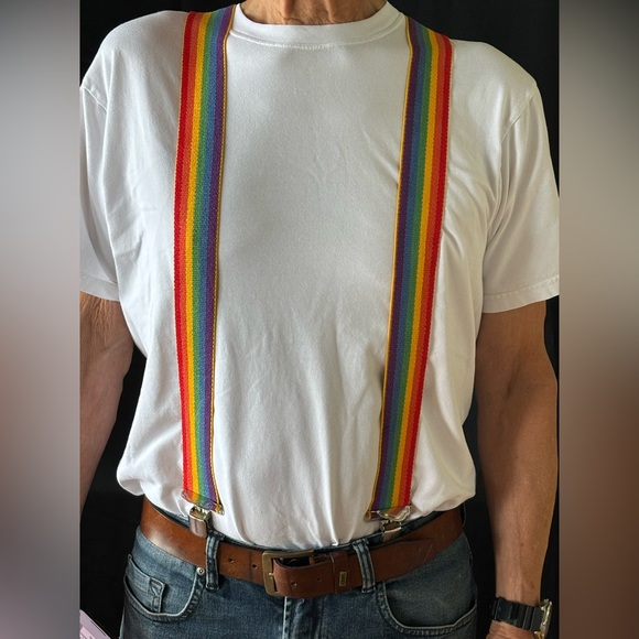 Rainbow Suspenders Colorful Pride Parade Costume Novelty‎ Braces - Picture 1 of 4